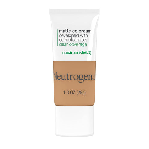 Clear Coverage Flawless Matte CC Cream, Full-Coverage Color Correcting Cream Face Makeup with Niacinamide (B3), Hypoallergenic, Oil Free &-Fragrance Free, Butterscotch, 1 Oz