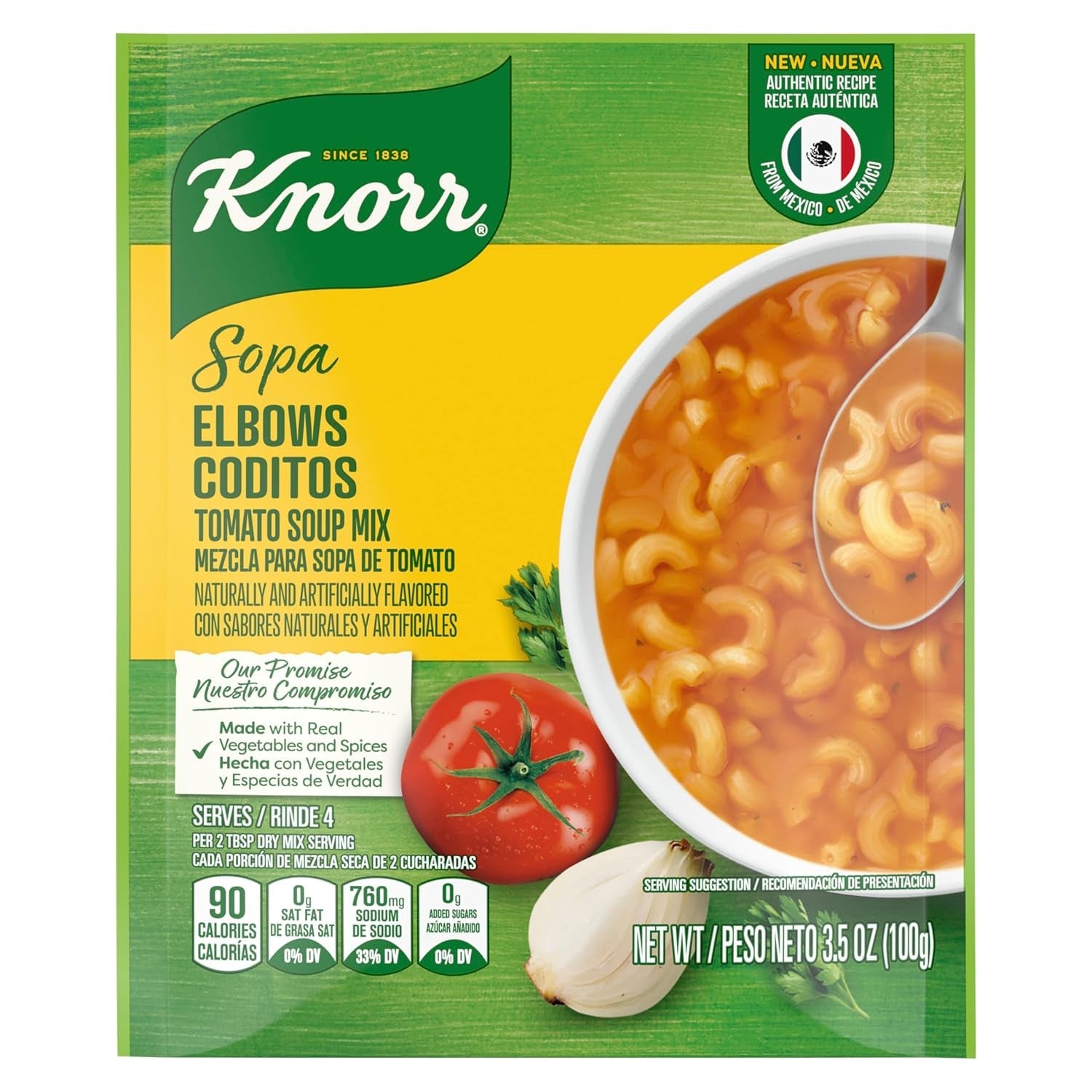 Sopa/Pasta Soup Mix Tomato Based Elbow Pasta for a Warming Bowl of Soup or Simple Dinner Tomato Soup with Homemade Flavor 3.5 Oz