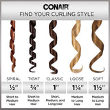 Instant Heat 1/2-Inch Curling Iron, 1/2-Inch Barrel Produces Spiral Curls – for Use on Short to Medium Hair