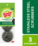 Stainless Steel Scrubber, Dish Scrubbers for Cleaning Kitchen and Household, Dishes, 3