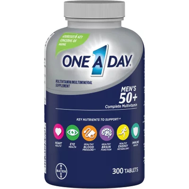 One a Day Men'S 50+ Healthy Advantage Multivitamin Tablets, 300 Ct.