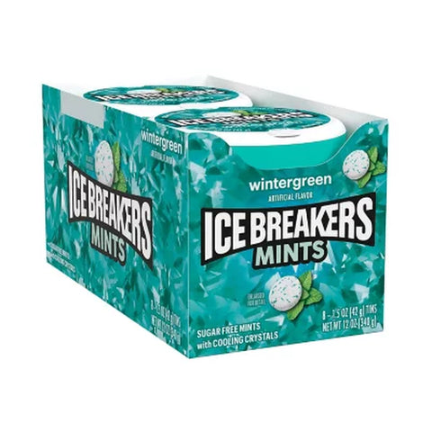 ICE BREAKERS Wintergreen Sugar Free Breath Mints, 1.5 Oz., 8 Pk.