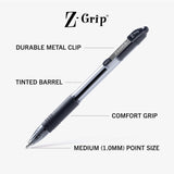 Z-Grip Retractable Ballpoint Pen, Medium Point, 1.0Mm, Black Ink, 7-Pack (22271)