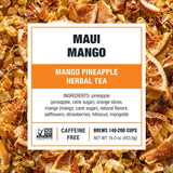 Maui Mango | Loose Leaf | Mango Pineapple Herbal Tea | Premium Non-Caffeinated Fruit Blend | Makes Hot or Iced & Brews up to 200 Cups | 16 Ounce Resealable Bulk Pouch