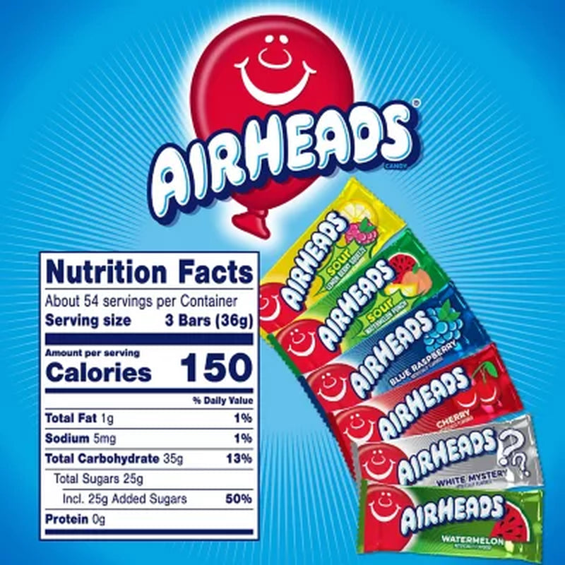 Airheads Mini Candy Bars, Variety Pack, 160 Pcs.