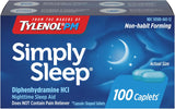 Simply Sleep Nighttime Sleep Aid Caplets, 25 Mg Diphenhydramine Hcl, Non-Habit Forming Sleep Aid for Adults, 100 Count
