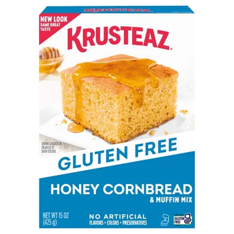 Krusteaz Gluten Free Honey Cornbread & Muffin Mix, 15 Oz.