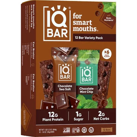 IQBAR Protein Bar Variety Pack, 12 Ct.