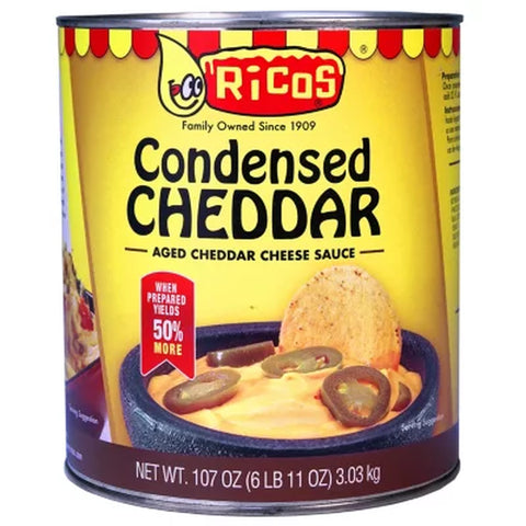 Ricos Condensed Cheddar Cheese Sauce 107 Oz.