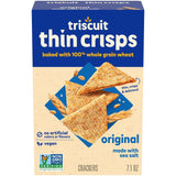 Thin Crisps Original Whole Grain Wheat Crackers, Vegan Snacks, Snack Crackers, 7.1 Oz