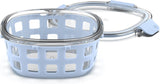 Duraglass Meal Prep Container, 4 Cup- Glass Food Storage Container with Silicone Sleeve and Airtight Bpa-Free Plastic Lid, Dishwasher, Microwave, and Freezer Safe, Halogen Blue