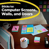 Super Sticky Notes, 3X3 In, 3 Pads, 2X the Sticking Power, Supernova Neons, Bright Colors, Recyclable (3321-SSMIA)