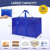 6 Pack Extra Large Moving Bags with Zippers & Carrying Handles, Heavy-Duty Storage Tote Moving Boxes for Space Saving