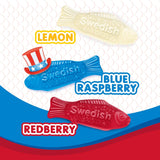 SWEDISH FISH Mini Red, White & Blue Soft & Chewy Candy, Bulk Candy, 1.8 Lb