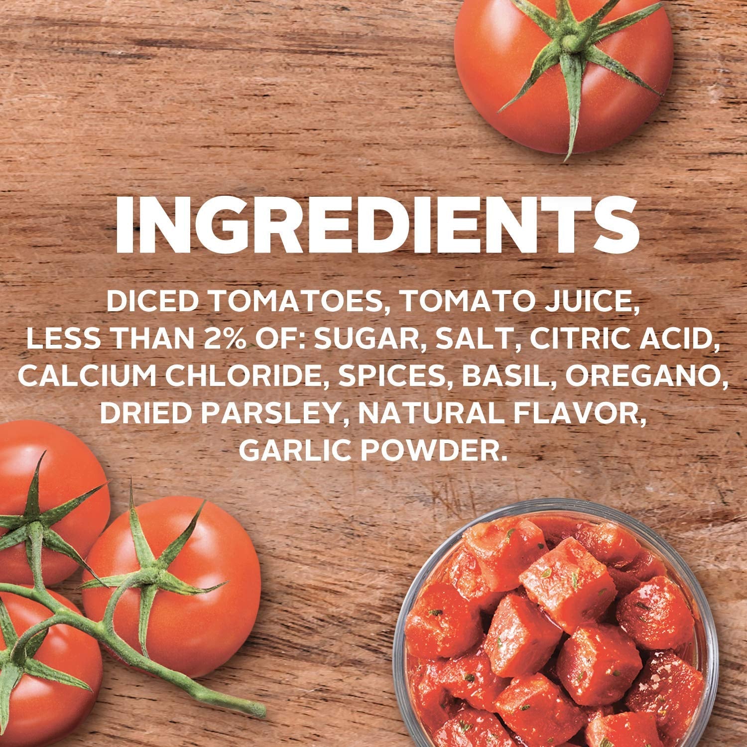 Diced Tomatoes with Basil, Garlic & Oregano, Keto Friendly, 14.5 Oz