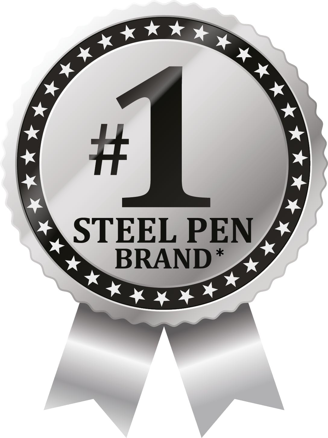 F-301 Retractable Ballpoint Pen, Stainless Steel Barrel, Fine Point, Black Ink, 4-Pack (27114)