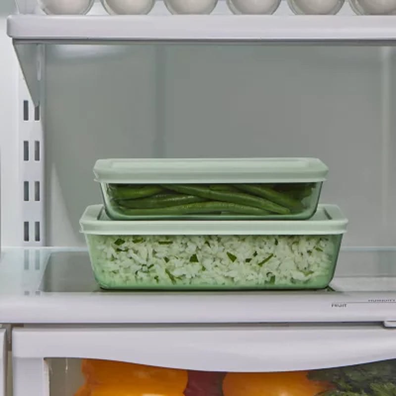 Pyrex Simply Store Tinted 12-Piece Glass Food Storage Container Set, Green & Blue
