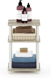Just 3-Tier Turn-N-Tube End Table / Side Table / Night Stand / Bedside Table with Plastic Poles, 1-Pack, Sonoma Oak/White