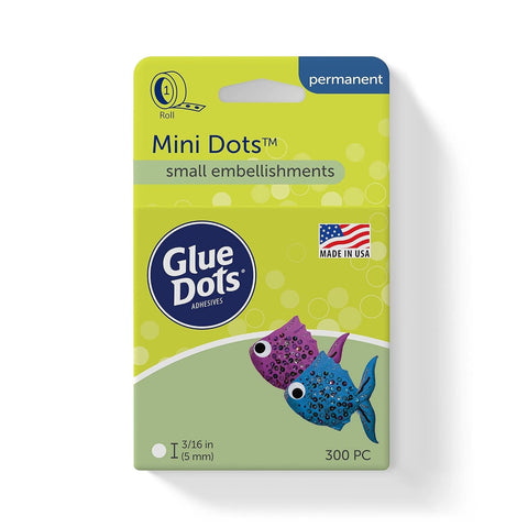 , Mini Dots, Double-Sided, 3/16", 300 Dots, DIY Craft Glue Tape, Sticky Adhesive Glue Points, Liquid Hot Glue Alternative, Clear