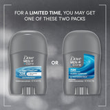Dove Men+Care Antiperspirant Deodorant Stick Clean Comfort 72-Hour Sweat & Odor Protection Antiperspirant for Men with 1/4 Moisturizing Cream 0.5 Oz