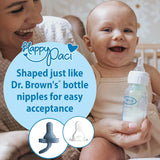 Happypaci 100% Silicone Baby Pacifier, Contoured One-Piece Design, White, Blue, Light Blue, 0-6M, Bpa-Free, 3 Pack