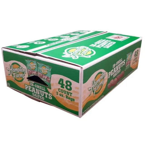 Hampton Farms In-Shell Peanuts, 3 Oz., 48 Ct.