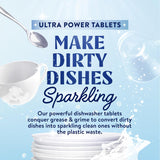 Ultra Power Dishwasher Detergent Pods for Sparkling Streak-Free Shine, All-In-One, No Plastic Waste, 32 Count