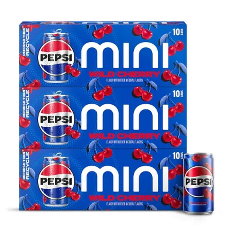 Pepsi Wild Cherry Mini Cans, 7.5 Fl. Oz., 30 Pk.