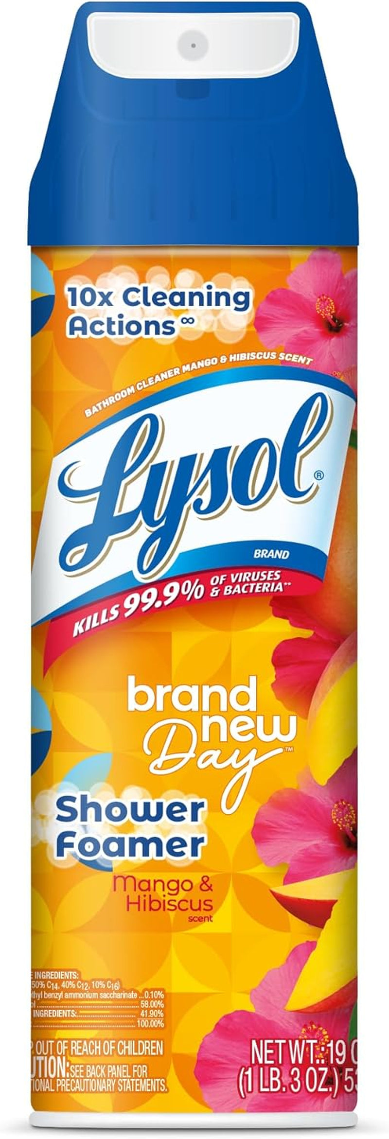 Foamer Aerosol Bathroom Cleaner, Mango & Hibiscus, 19 Ounce