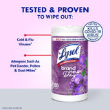 Disinfectant Wipes, Multi-Surface Antibacterial Wipes for Disinfecting, Cleaning Supplies for Home, Bathroom, Kitchen, & Electronics, Lavender & Cotton Blossom Scent, 80 Count