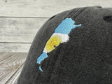 Embroidered Argentina Flag Hat for Men Women Kids, Washed Black Snapback Trucker Hat Baseball Cap Adjustable Dad Hats Unisex