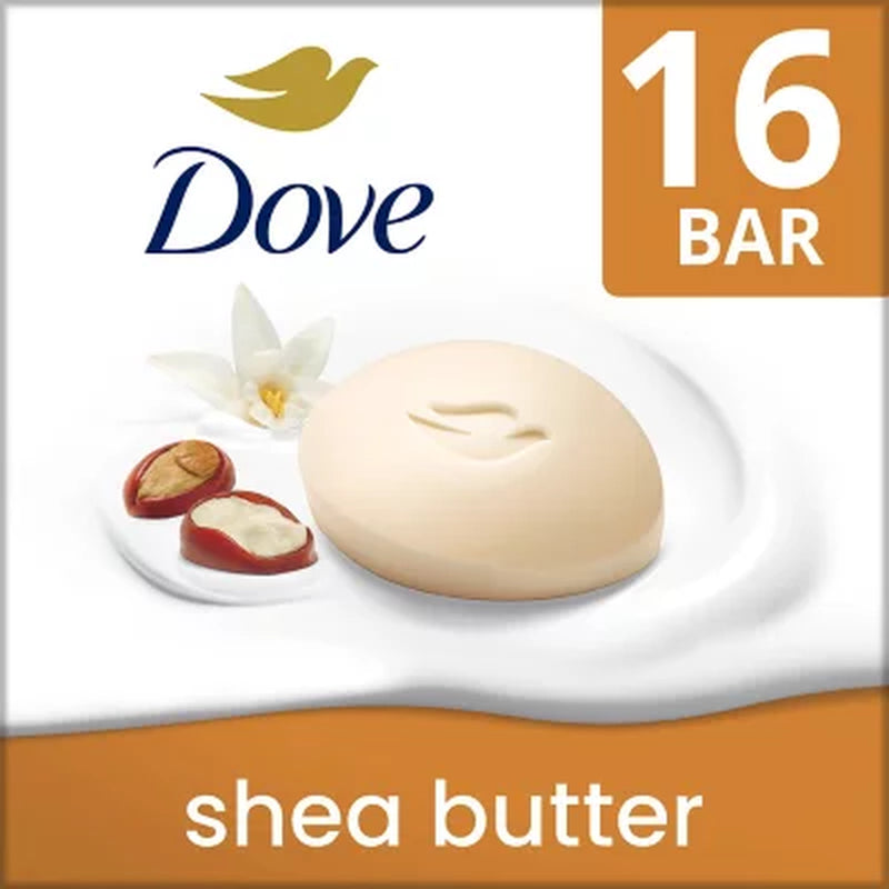 Dove Bar Soap, Shea Butter & Vanilla, 3.75 Oz., 16 Ct.