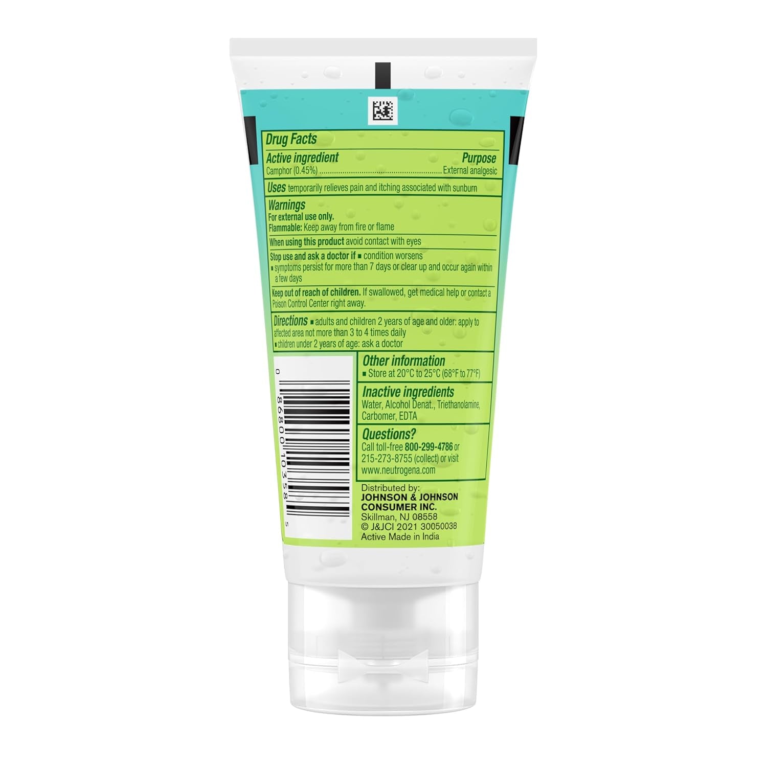 Sun Rescue after Sun Medicated Relief Gel with 0.45% Camphor External Analgesic for Cooling & Soothing, Painful Sunburn & Itch Relief, Fragrance-Free 3 Oz