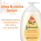 Johnson'S Skin Nourish Moisturizing Baby Lotion for Dry Skin with Shea & Cocoa Butter Scents, Gentle & Lightweight Body Lotion for the Whole Family, Hypoallergenic, Dye-Free, 16.9 Fl. Oz