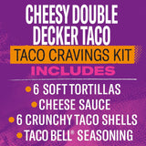 Cheesy Double Decker Taco Dinner Kit with 6 Soft Tortillas, 6 Crunchy Taco Shells, Velveeta Cheese Sauce & Seasoning, 14 Oz Box