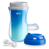 Double-Wall Insulated Sippy Cup with Bite-Proof Rim Spout and Spill-Free Lid 9Oz. | Top-Rack Dishwasher Safe | Easy to Hold Ergonomic Indents | Blue/Teal Ombre, 2Pk | 12+ Months