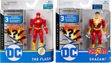, 4-Inch the FLASH and SHAZAM Action Figure 2-Pack with 6 Mystery Accessories, Adventure 1, Flash & Shazam