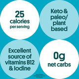 Seaweed Grab & Go Organic Premium Roasted Seaweed Snacks, Sea Salt, 5 Count Trayless, Keto, Vegan, Gluten-Free, Great Source of Omega3S and Iodine, Healthy On-The-Go Snack for Kids and Adults