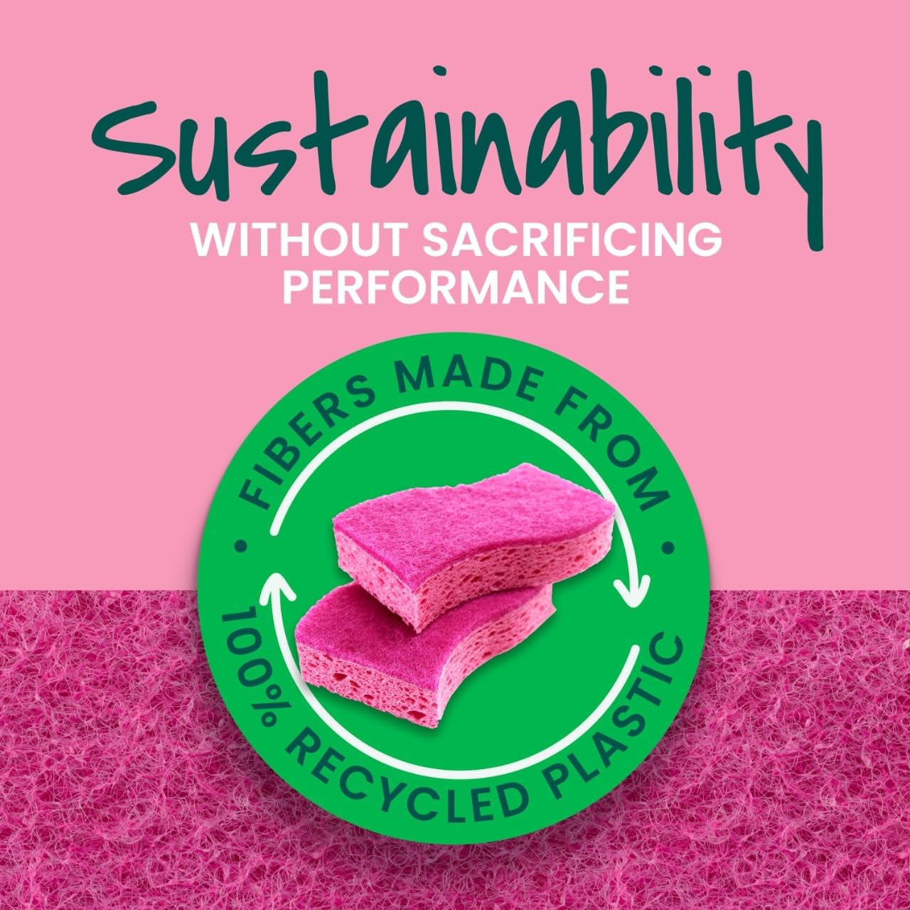 Gentle Clean Delicate Scrub Sponges, for Washing Dishes and Cleaning Kitchen, 3 Scrub Sponges