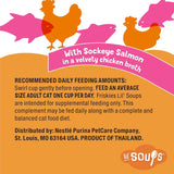 Purina  Grain Free Lickable Cat Food Toppers Lil’ Soups with Sockeye Salmon in Chicken Broth - (Pack of 8) 1.2 Oz. Cups