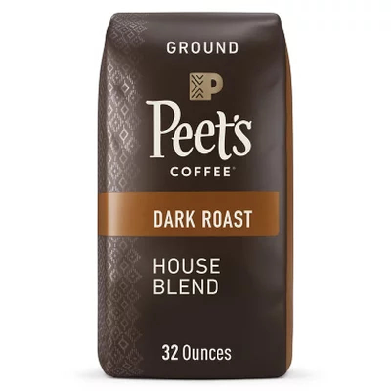 Peet'S Coffee Ground Dark Roast, House Blend 32 Oz.