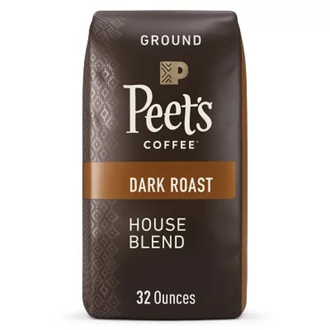 Peet'S Coffee Ground Dark Roast, House Blend 32 Oz.