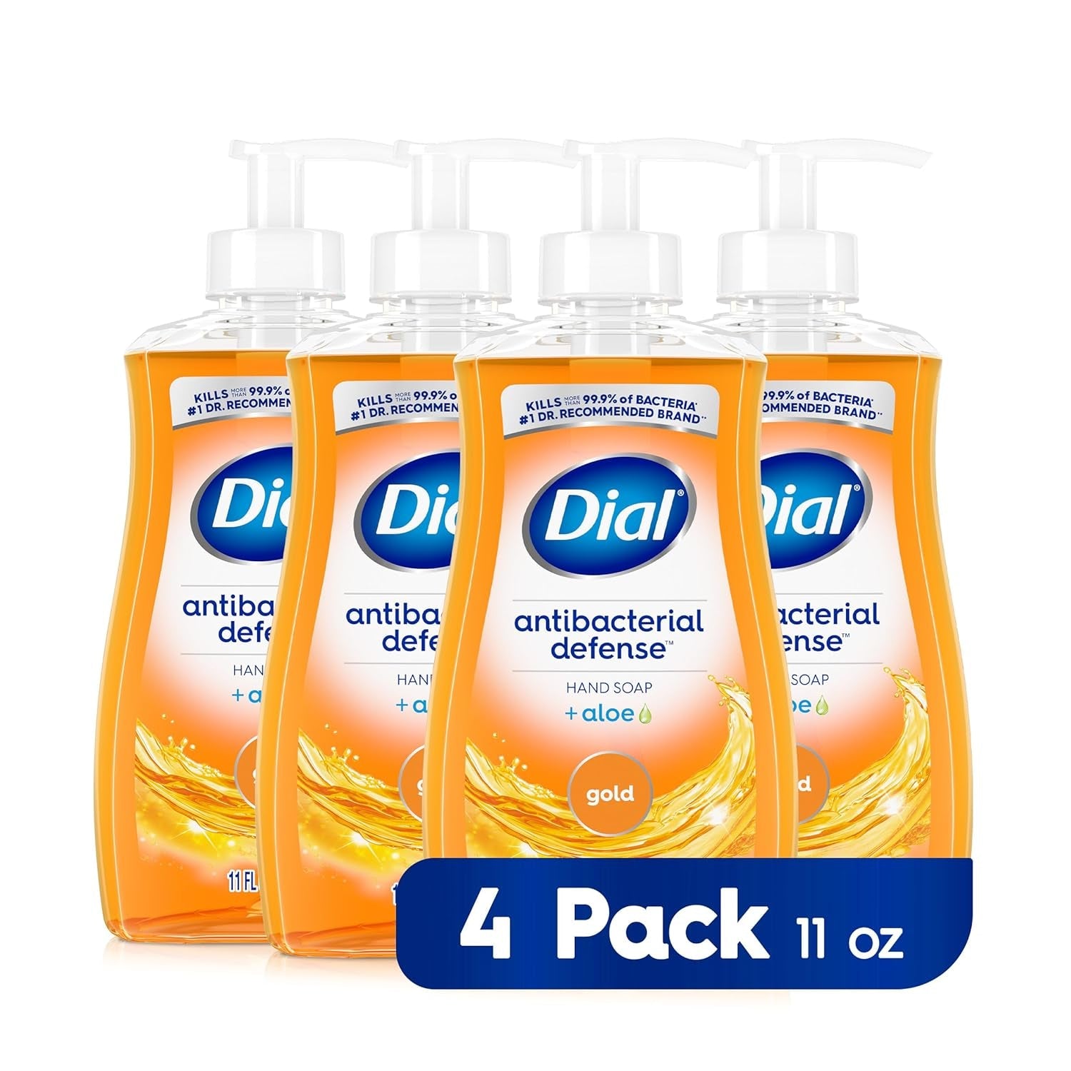 Antibacterial Liquid Hand Soap, Gold, 11 Fl Oz (Pack of 4)