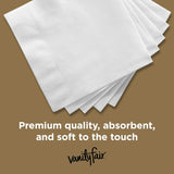 Entertain Beverage Paper Napkins, White, 2-Ply, 40 Count, 4.9" X 4.9", Disposable Napkins for Entertaining