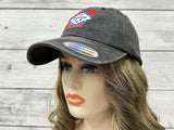 Embroidered Arkansas State Flag Hat for Women Men Kids, Washed Black Embroidery Baseball Cap, Cotton Snapback Trucker Hat