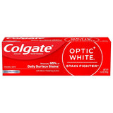 Optic White Stain Fighter Whitening Toothpaste, Clean Mint Flavor, Safely Removes Surface Stains, Enamel-Safe for Daily Use, Teeth Whitening Toothpaste with Fluoride, 4.2 Oz Tube