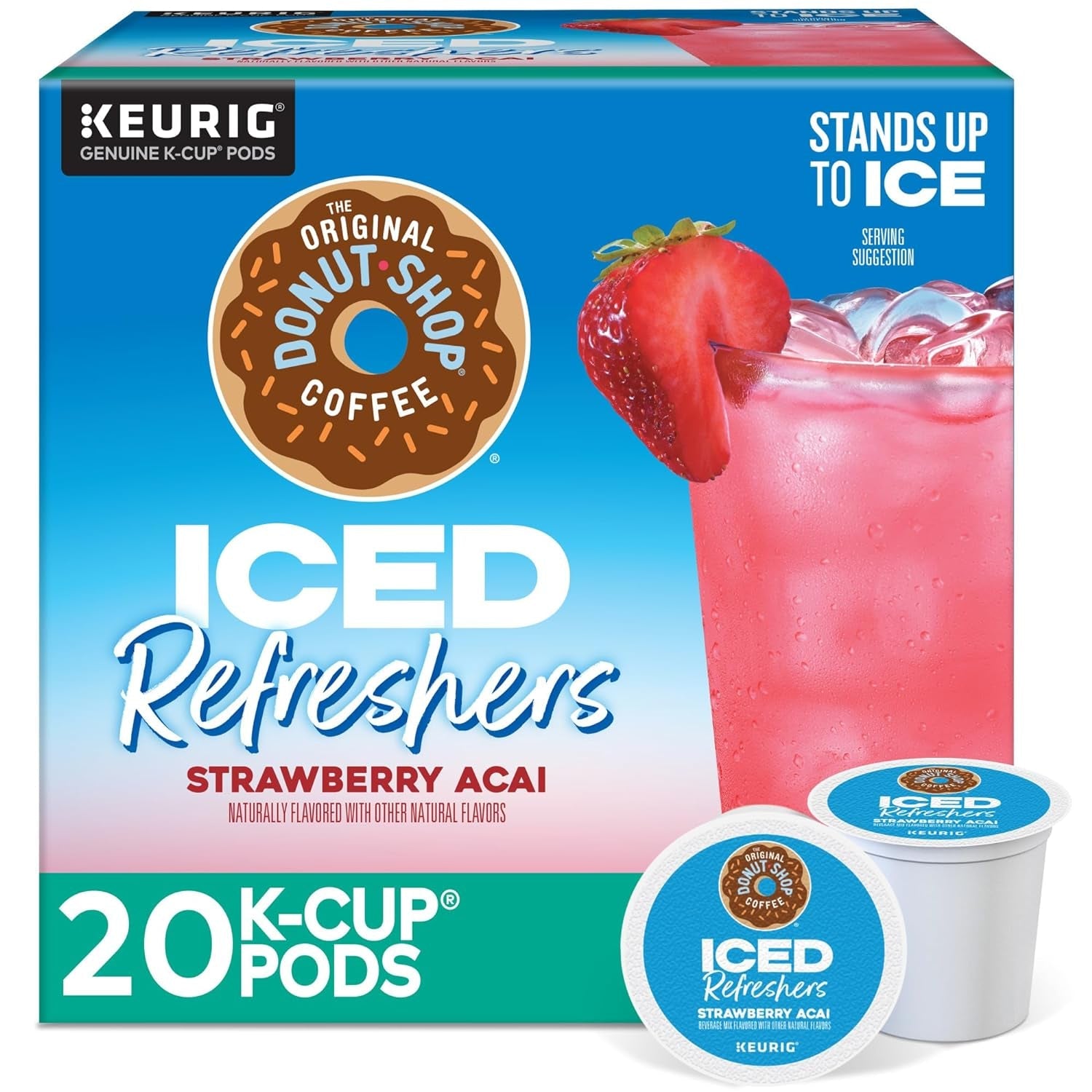 Iced Refreshers, Strawberry Açaí Flavor, Keurig Single Serve K-Cup Pods, 20 Count