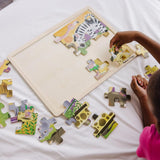 African Plains Safari Wooden Jigsaw Puzzle with Storage Tray (24 Pcs)