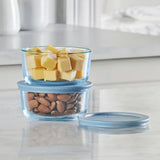 Pyrex Simply Store Tinted 12-Piece Glass Food Storage Container Set, Green & Blue