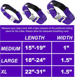 '- Tactical Dog Collar Ultra-Soft Neoprene Padded Dog Collars for Medium, Large, XL Dogs | Heavy Duty Metal Buckle | Padded Handle for Dog Training (Large, Purple)
